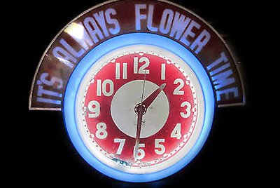 Clock - Vintage "Its Always Flower Time"