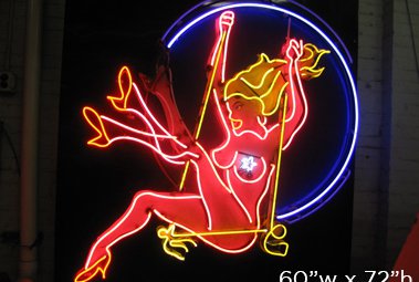 Lady on a Swing - Vintage Motion Neon